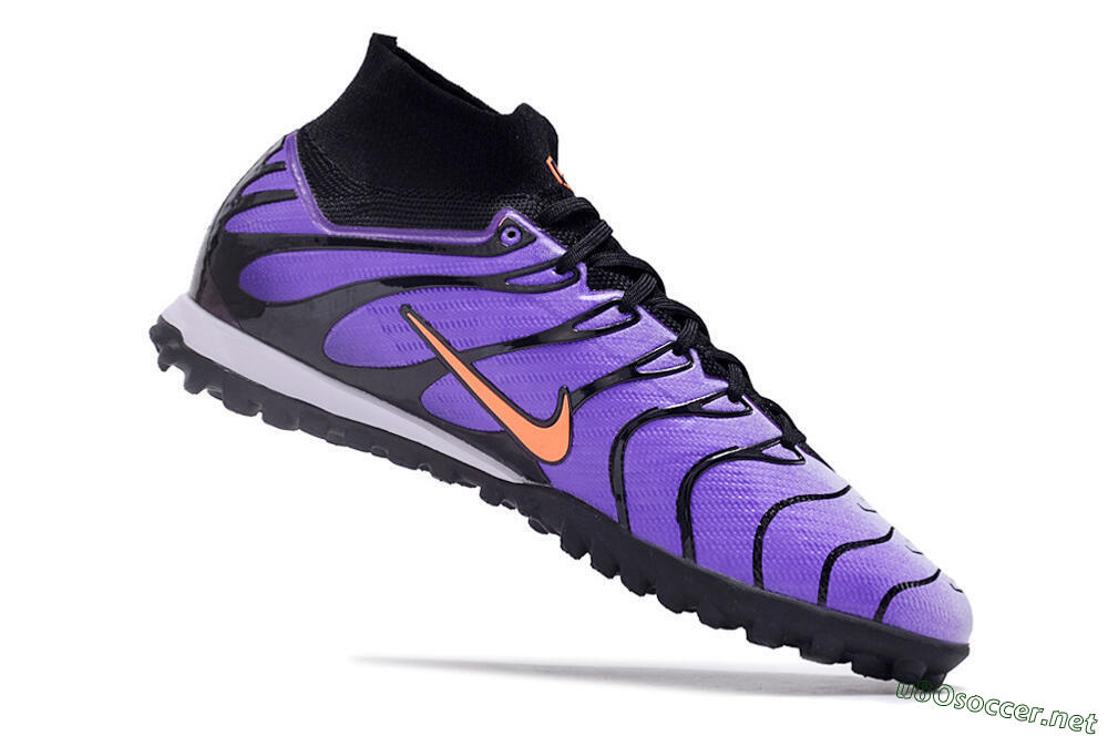 Unisex Nike Air Zoom Mercurial Superfly 9 Elite TF Football Shoes - Purple/Black/Orange 4