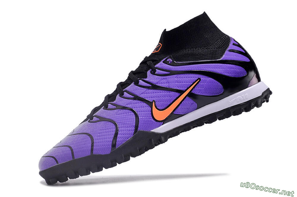 Unisex Nike Air Zoom Mercurial Superfly 9 Elite TF Football Shoes - Purple/Black/Orange 5