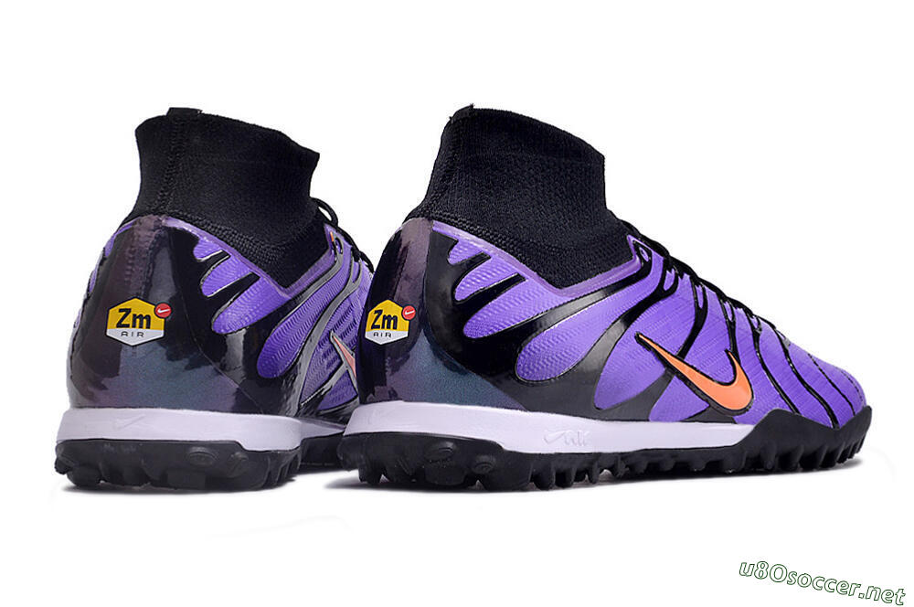 Unisex Nike Air Zoom Mercurial Superfly 9 Elite TF Football Shoes - Purple/Black/Orange 6