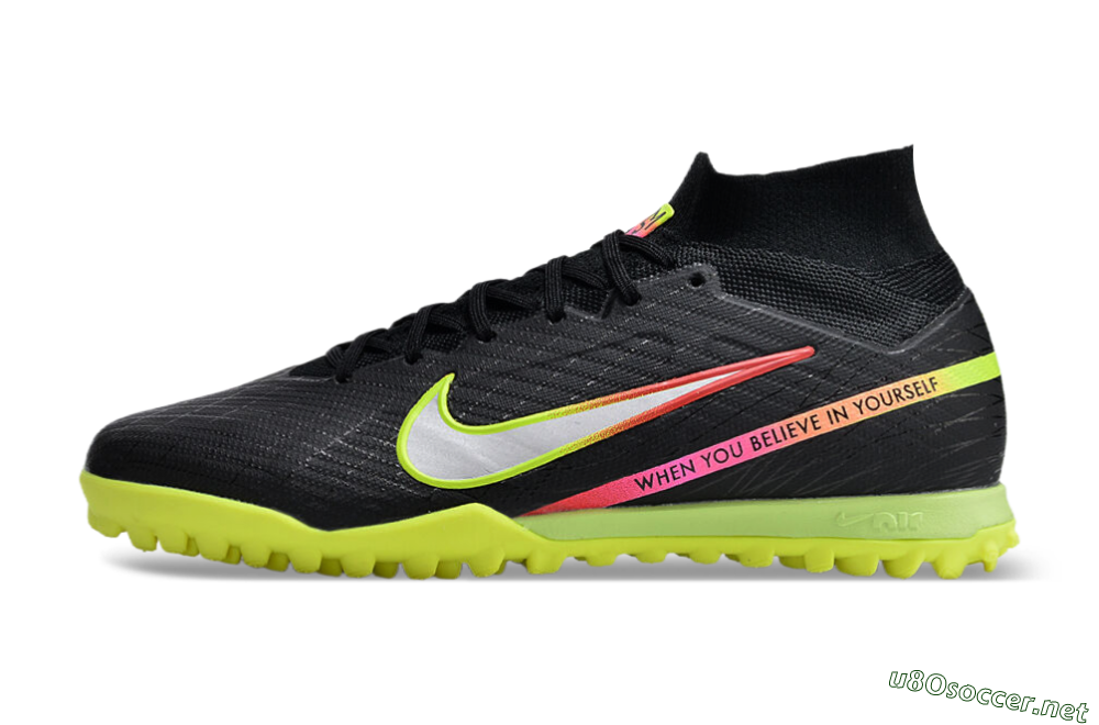 Unisex Nike Air Zoom Mercurial Superfly 9 Elite TF Football Shoes - Black/Silver/Green/Red 0