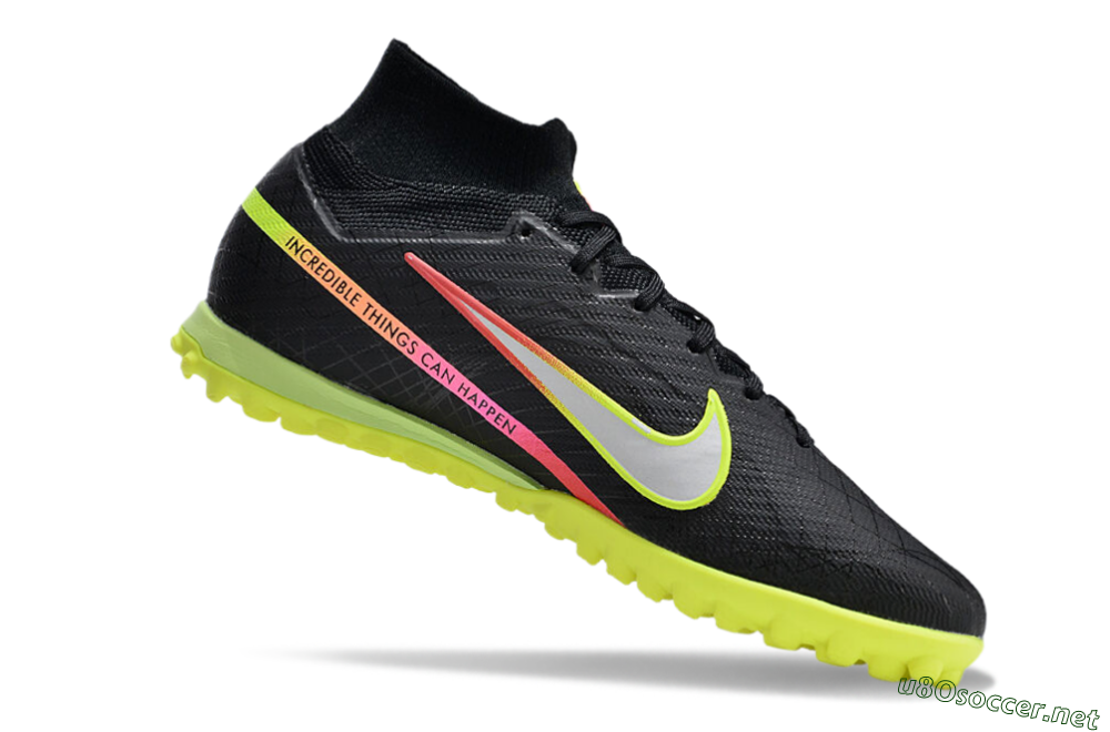 Unisex Nike Air Zoom Mercurial Superfly 9 Elite TF Football Shoes - Black/Silver/Green/Red 4