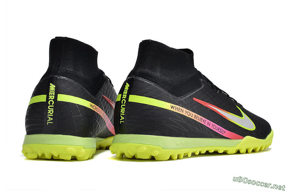 Unisex Nike Air Zoom Mercurial Superfly 9 Elite TF Football Shoes - Black/Silver/Green/Red 6