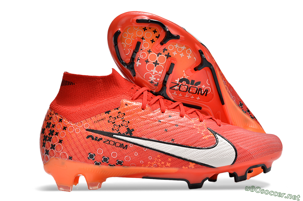 Men's Nike Air Zoom Mercurial Superfly 9 Elite FG Football Boots - Orange/White/Black 2