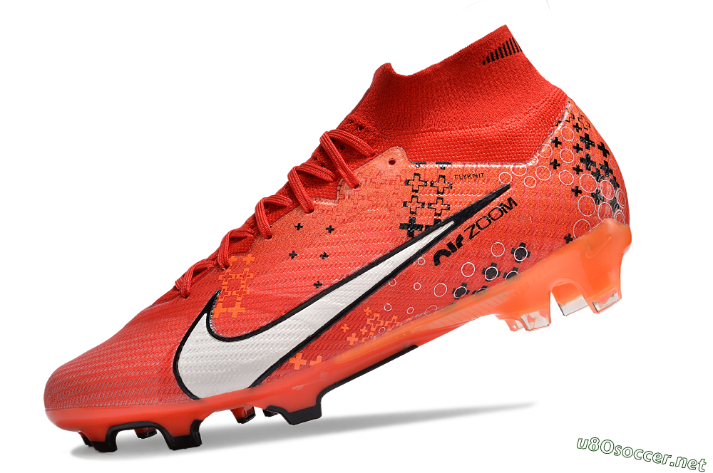 Men's Nike Air Zoom Mercurial Superfly 9 Elite FG Football Boots - Orange/White/Black 5