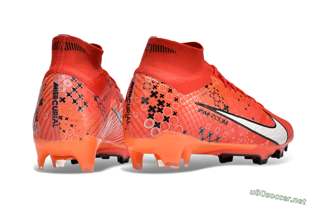 Men's Nike Air Zoom Mercurial Superfly 9 Elite FG Football Boots - Orange/White/Black 6