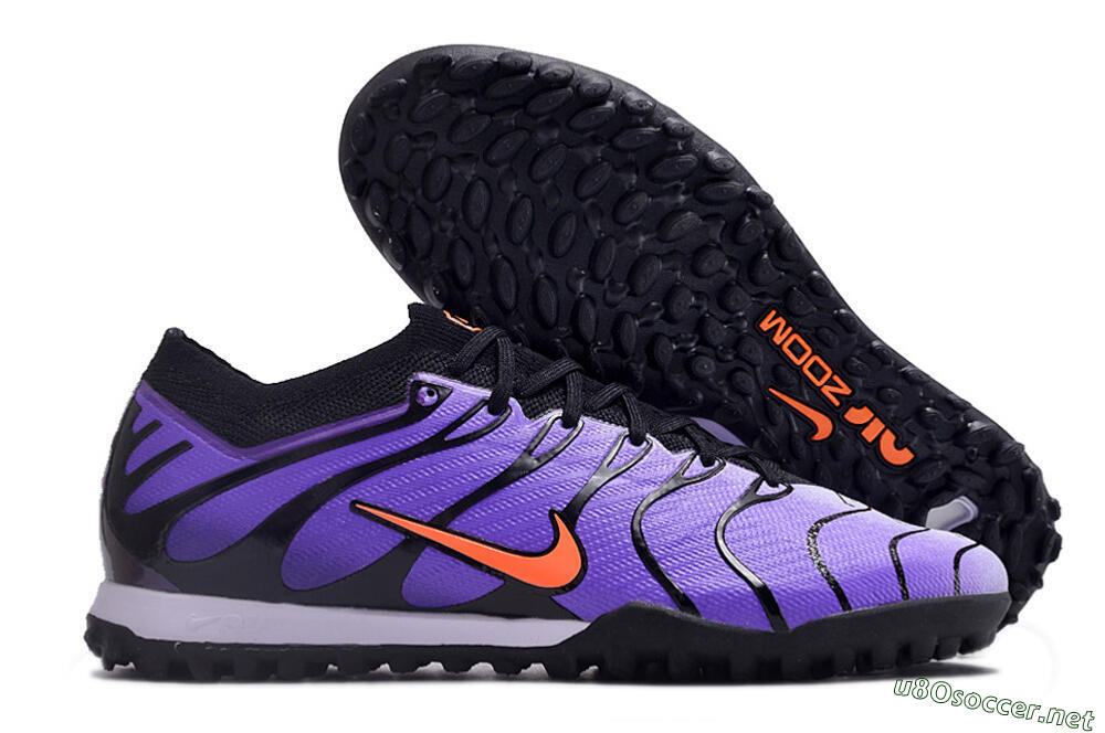 Men's Nike Air Zoom Mercurial Vapor 15 Elite TF Football Shoes - Purple/Black/Orange 2