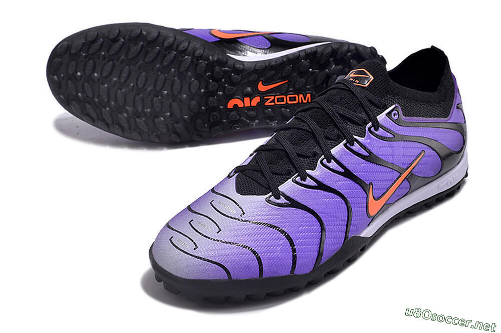Men's Nike Air Zoom Mercurial Vapor 15 Elite TF Football Shoes - Purple/Black/Orange 3