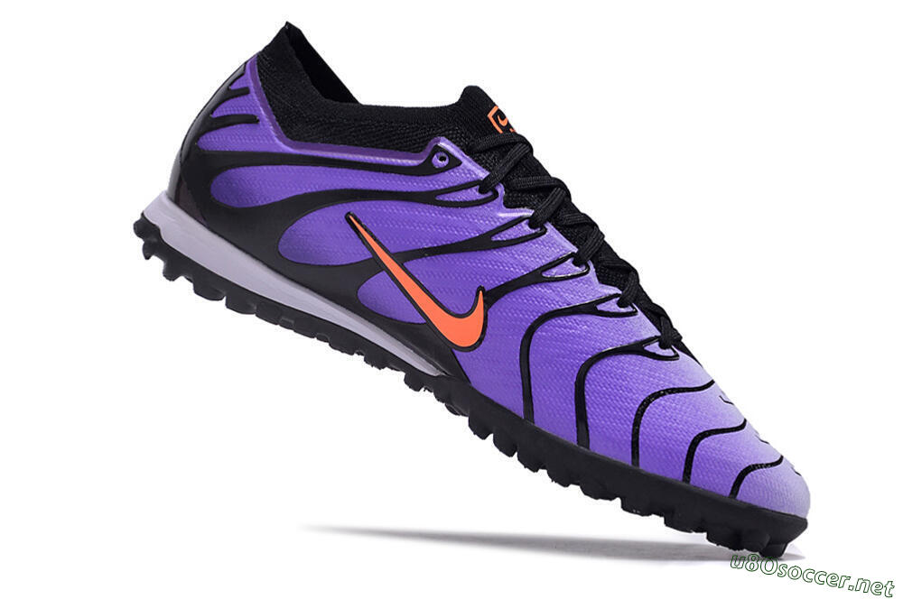 Men's Nike Air Zoom Mercurial Vapor 15 Elite TF Football Shoes - Purple/Black/Orange 4