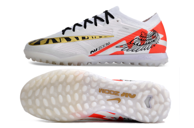 Unisex Nike Air Zoom Mercurial Vapor 15 Elite TF Football Shoes - White/Red/Gold