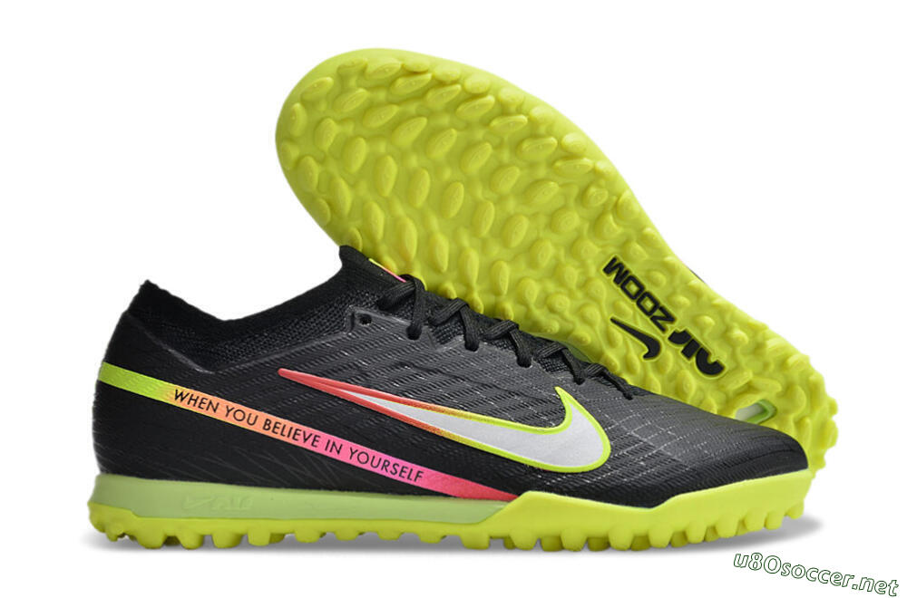 Men's Nike Air Zoom Mercurial Vapor 15 Elite TF Football Shoes - Black/Silver/Green/Red 2