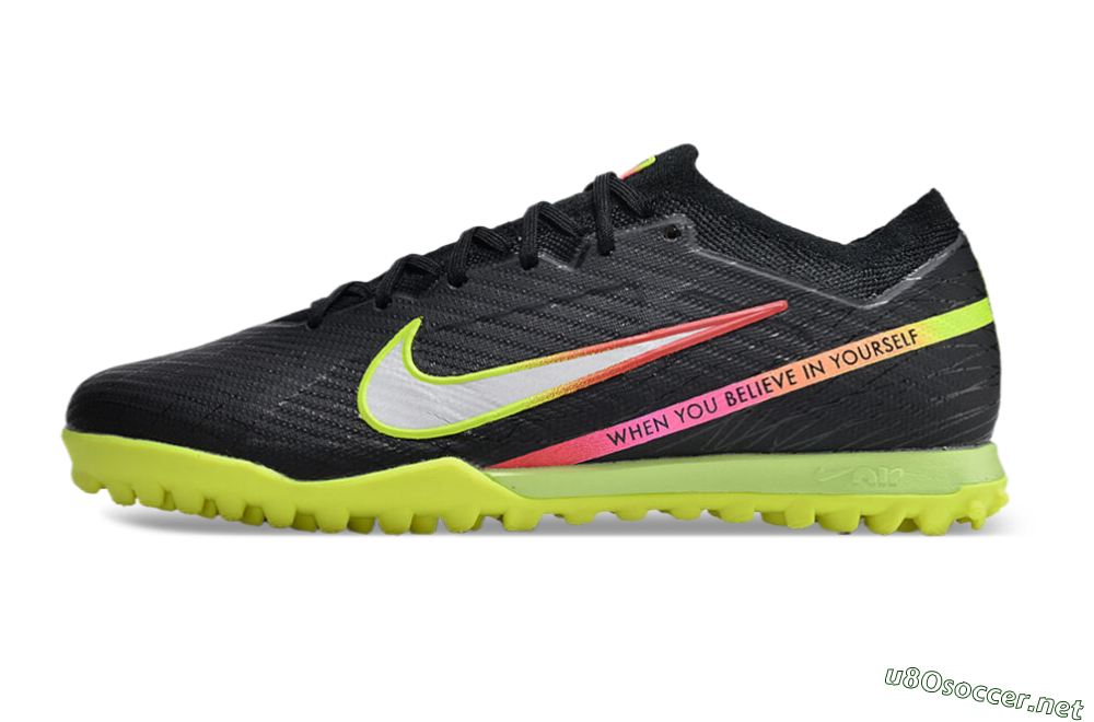 Men's Nike Air Zoom Mercurial Vapor 15 Elite TF Football Shoes - Black/Silver/Green/Red 0