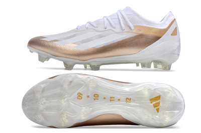 Men's Adidas X Crazyfast.1 FG Football Boots - Silver/White/Brown