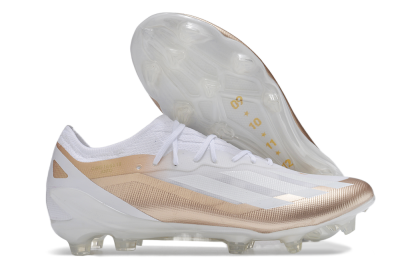 Men's Adidas X Crazyfast.1 FG Football Boots - Silver/White/Brown