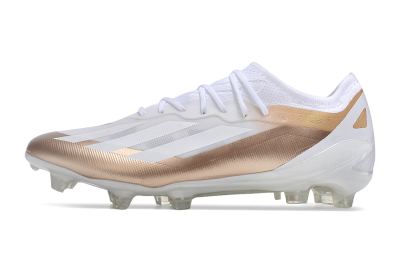 Men's Adidas X Crazyfast.1 FG Football Boots - Silver/White/Brown