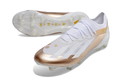 Men's Adidas X Crazyfast.1 FG Football Boots - Silver/White/Brown