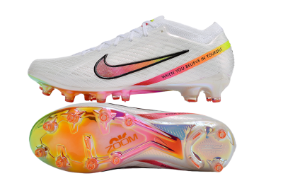 Men's Nike Air Zoom Mercurial Vapor 15 Elite AG Football Boots - White/Pink/Black/Yellow/Gold