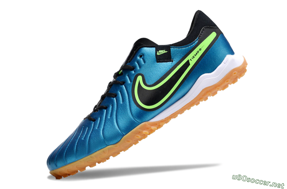 Men's Nike Tiempo Legend 10 Pro TF Football Shoes - Jade/Black/Yellow 5