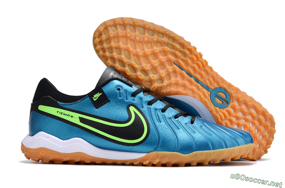 Men's Nike Tiempo Legend 10 Pro TF Football Shoes - Jade/Black/Yellow 2