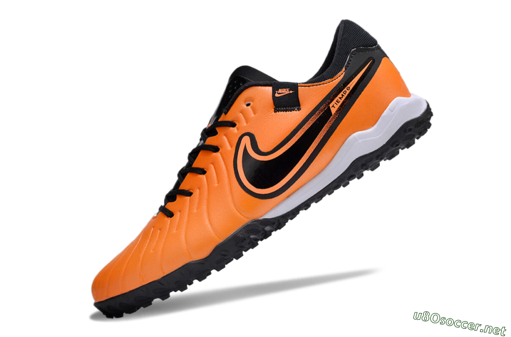 Men's Nike Tiempo Legend 10 Pro TF Football Shoes - Orange/Black/White 4