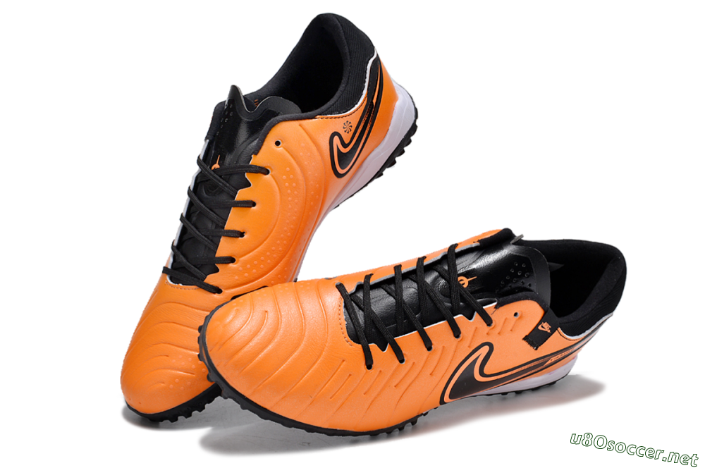 Men's Nike Tiempo Legend 10 Pro TF Football Shoes - Orange/Black/White 3