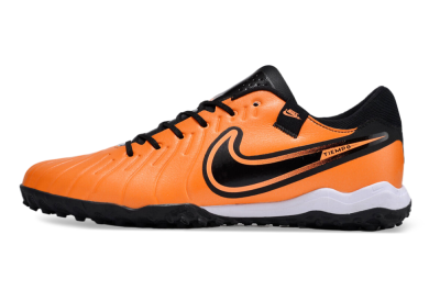 Men's Nike Tiempo Legend 10 Pro TF Football Shoes - Orange/Black/White