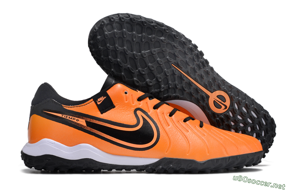 Men's Nike Tiempo Legend 10 Pro TF Football Shoes - Orange/Black/White 2