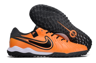 Men's Nike Tiempo Legend 10 Pro TF Football Shoes - Orange/Black/White