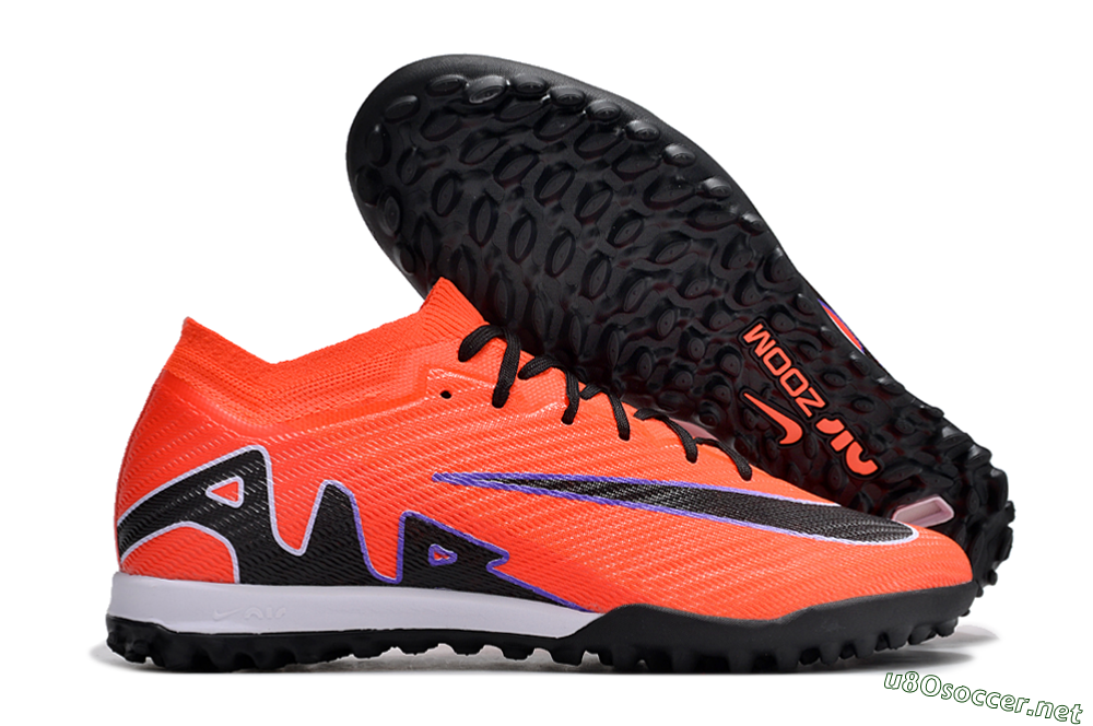 Unisex Nike Air Zoom Mercurial Vapor 15 Elite TF Football Shoes - Red/Purple/Black 2
