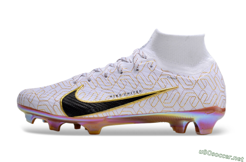 Unisex Nike Air Zoom Mercurial Superfly 9 Elite FG Football Boots - White/Black/Gold 0