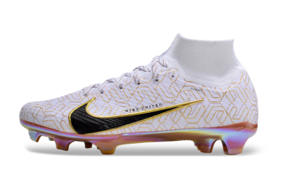 Unisex Nike Air Zoom Mercurial Superfly 9 Elite FG Football Boots - White/Black/Gold