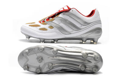 Men's Adidas Predator Precision FG Football Boots - White/Grey/Yellow