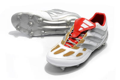 Men's Adidas Predator Precision FG Football Boots - White/Grey/Yellow