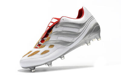 Men's Adidas Predator Precision FG Football Boots - White/Grey/Yellow