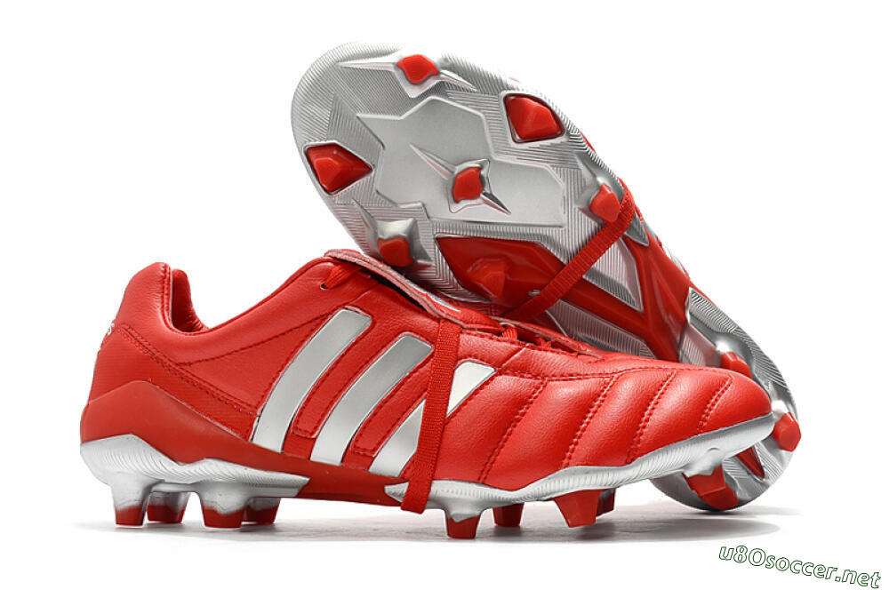 Men's Adidas Predator Mania FG Football Boots - Red/Silver 2