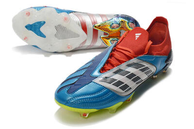 Men's Adidas Predator Archive Limited Edition FG Football Boots - Blue/Silver/Red/Yellow