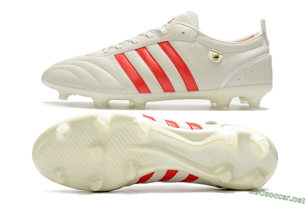 Men's Adidas Adipure FG Football Boots - Beige/Red 1