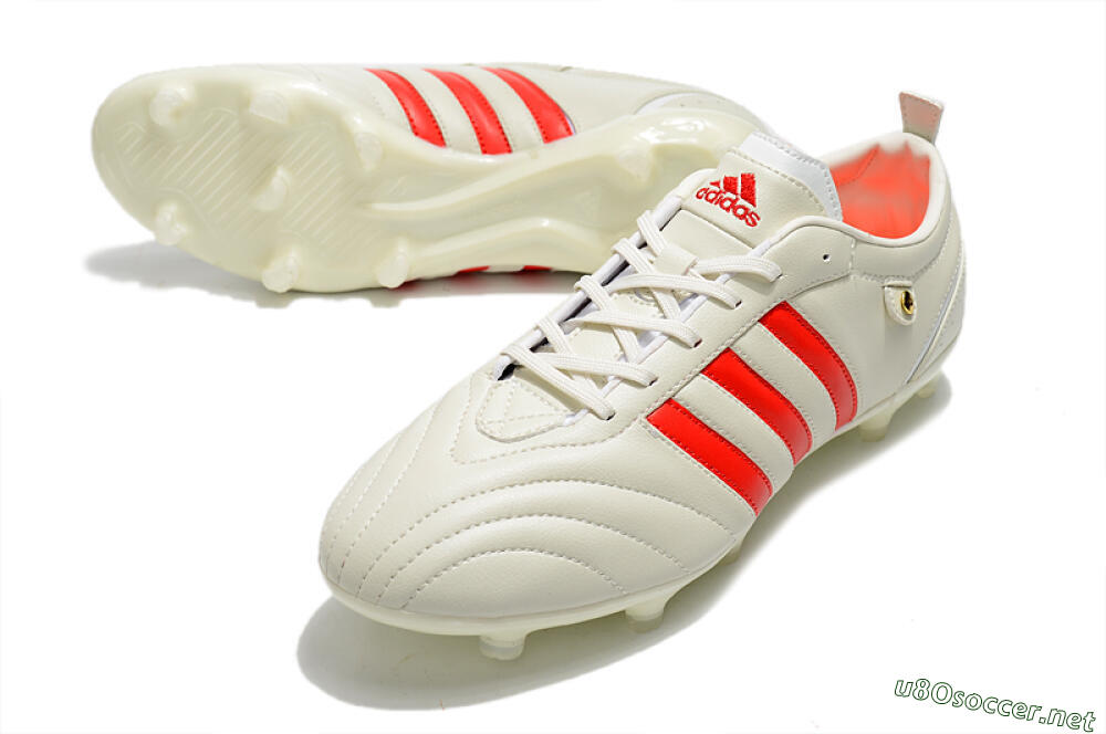 Men's Adidas Adipure FG Football Boots - Beige/Red 3