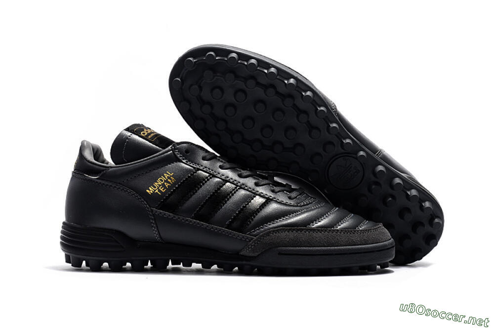 Men's Adidas Copa Mundial Team Astro TF Football Shoes - Black/Gold 2