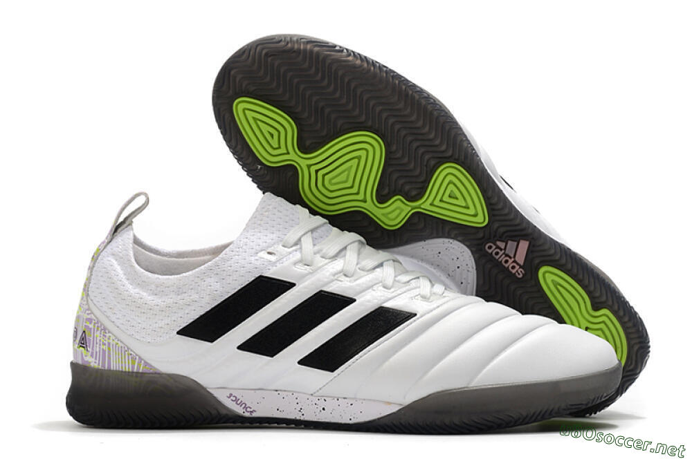 Men's Adidas Copa Tango 20.1 IC Football Shoes - White/Black/Purple 2