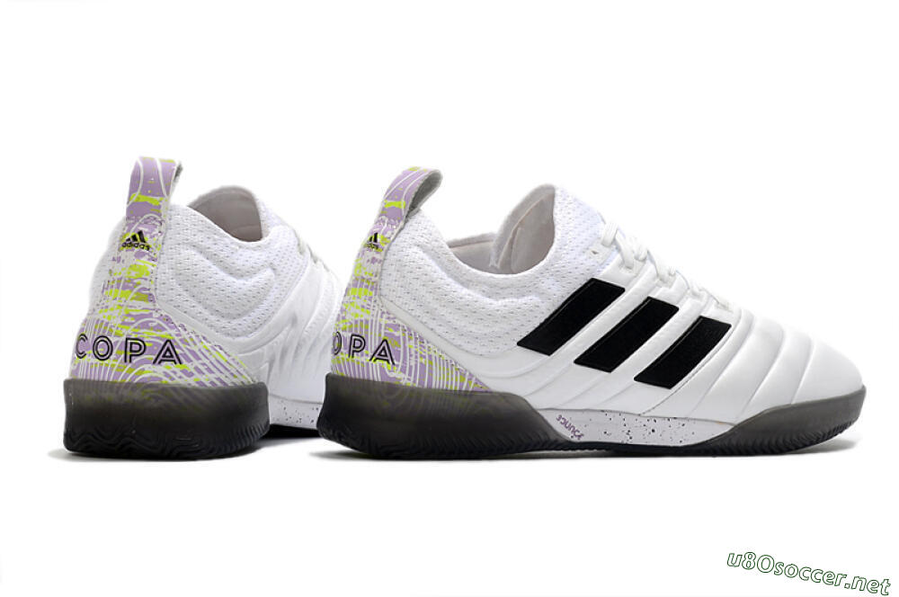 Men's Adidas Copa Tango 20.1 IC Football Shoes - White/Black/Purple 6