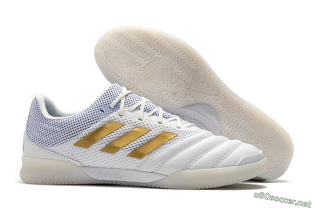 Men's Adidas Copa Tango 20.1 IC Football Shoes - White/Gold/Blue 2