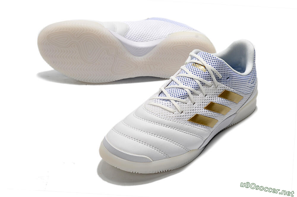 Men's Adidas Copa Tango 20.1 IC Football Shoes - White/Gold/Blue 3