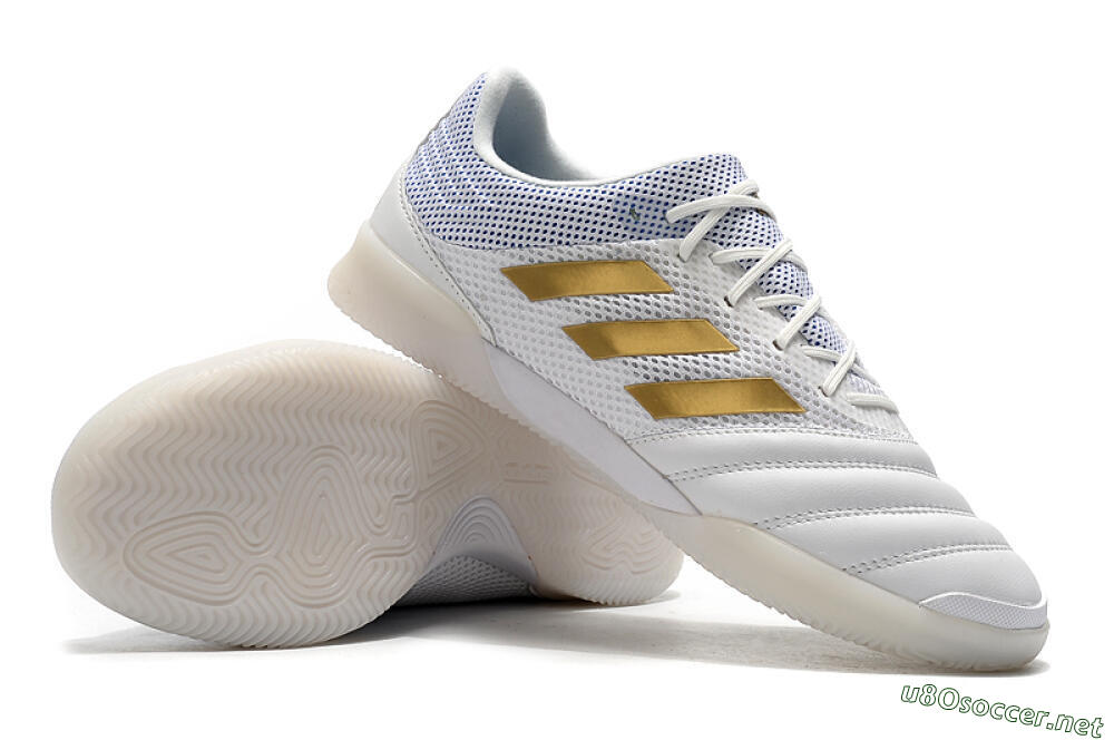 Men's Adidas Copa Tango 20.1 IC Football Shoes - White/Gold/Blue 4