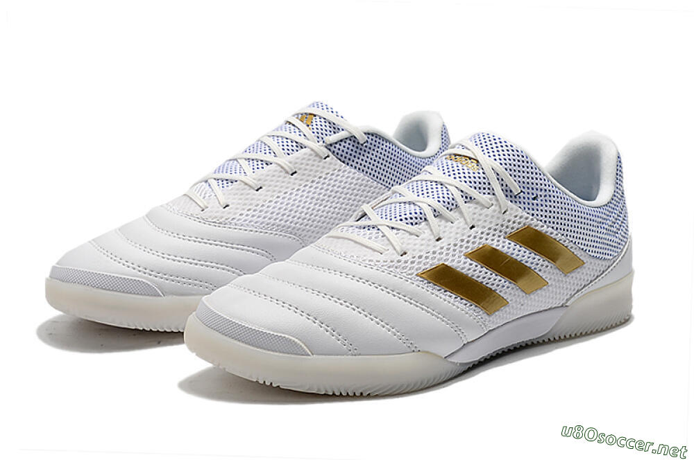 Men's Adidas Copa Tango 20.1 IC Football Shoes - White/Gold/Blue 5