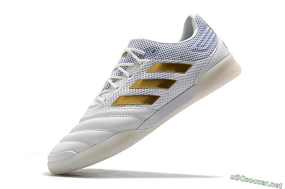 Men's Adidas Copa Tango 20.1 IC Football Shoes - White/Gold/Blue 8