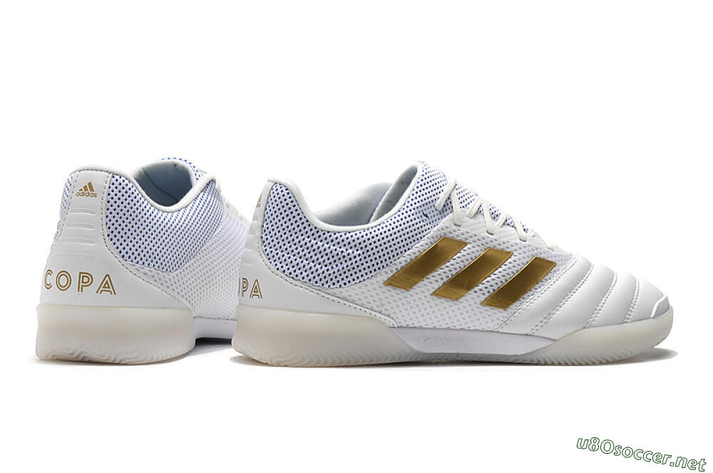 Men's Adidas Copa Tango 20.1 IC Football Shoes - White/Gold/Blue 9