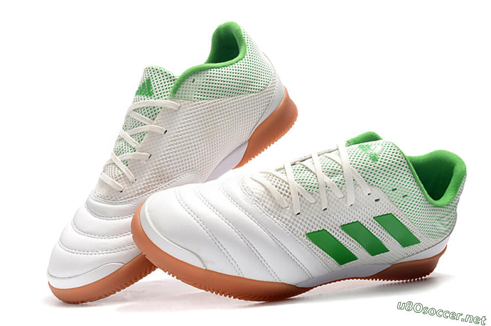 Men's Adidas Copa Tango 20.1 IC Football Shoes - White/Green/Brown 6