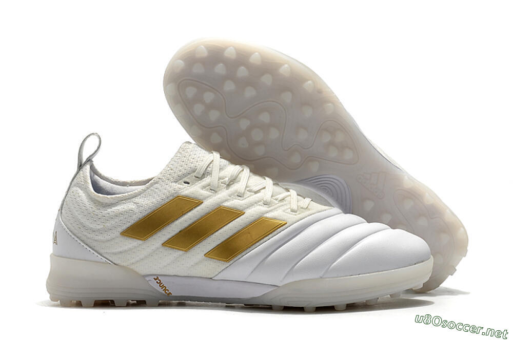 Men's Adidas Copa Tango 20.1 TF Football Shoes - White/Beige/Gold 2