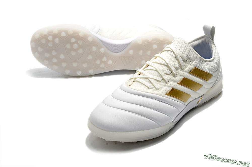 Men's Adidas Copa Tango 20.1 TF Football Shoes - White/Beige/Gold 3