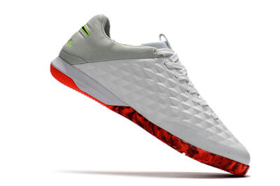 Men's NIke Tiempo Lunar Legend 8 Pro IC Football Shoes - White/Black/Yellow/Red